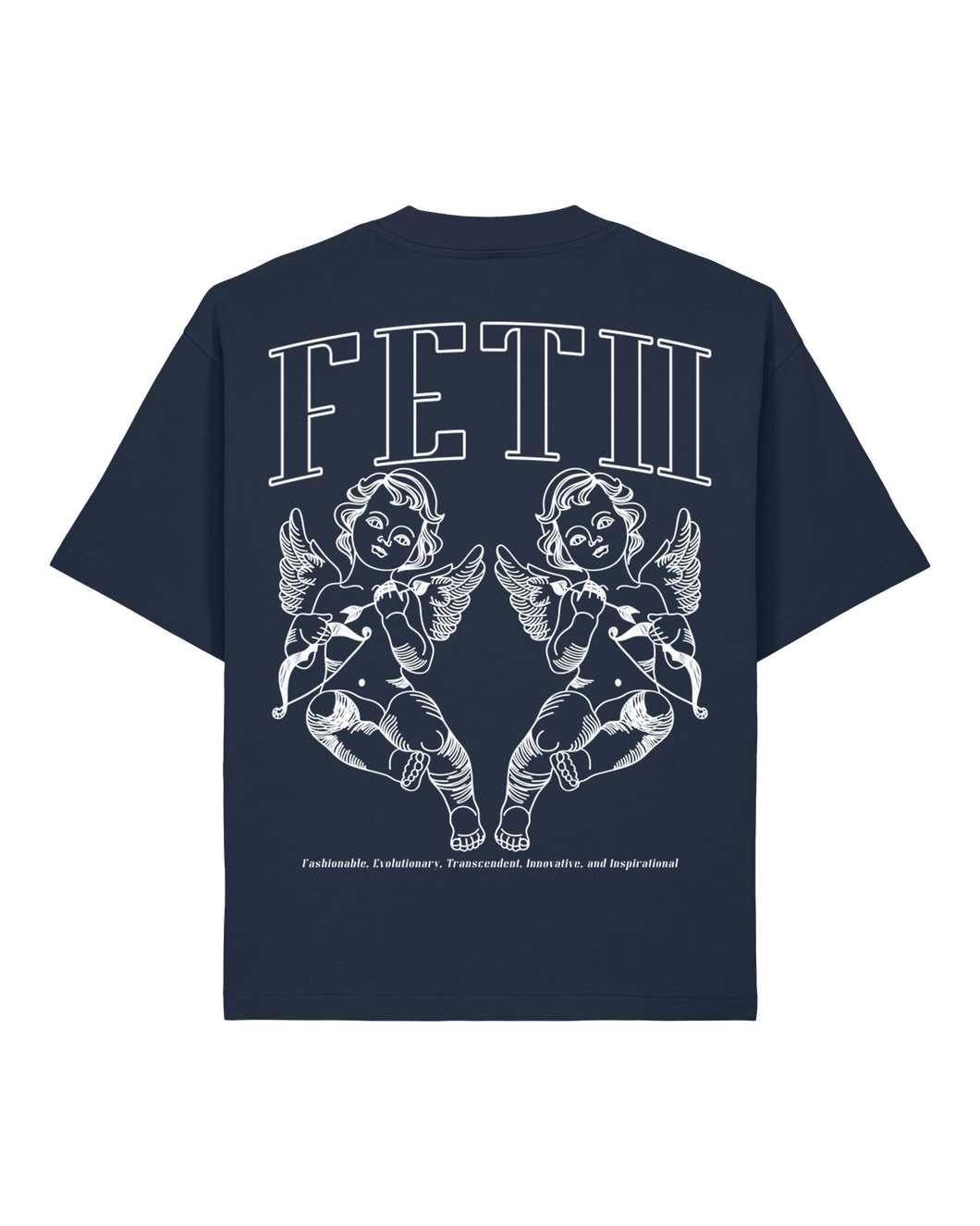 FETII Cherub Print T-shirt Navy