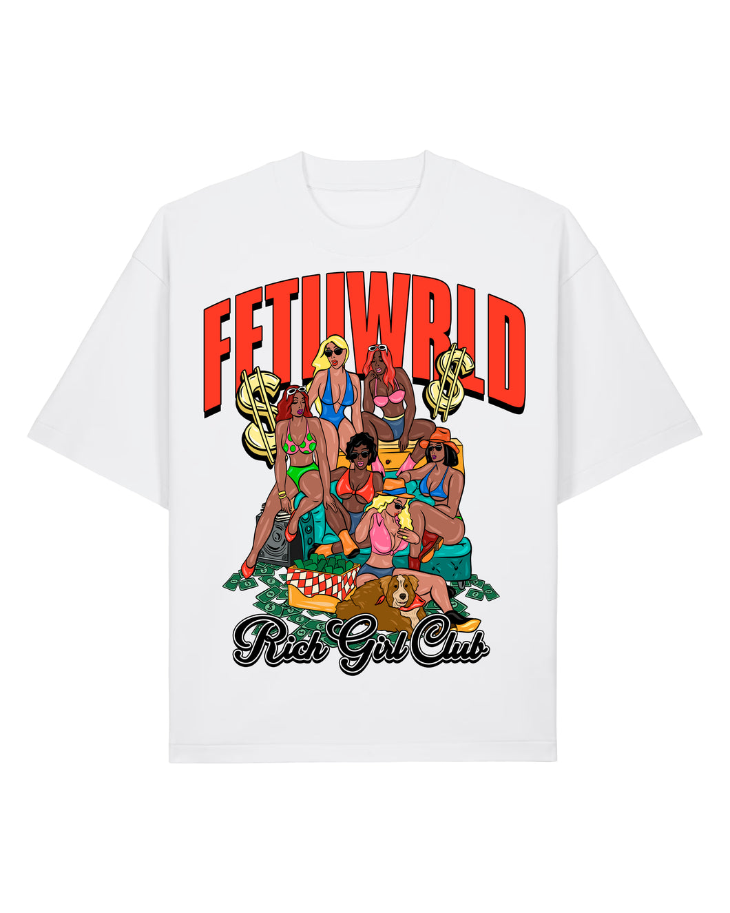 FETII Rich Girl Club T-shirt White