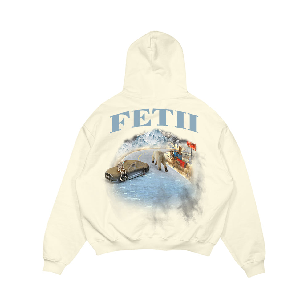 FETII Polar Bear & Ice Hoodie Cream